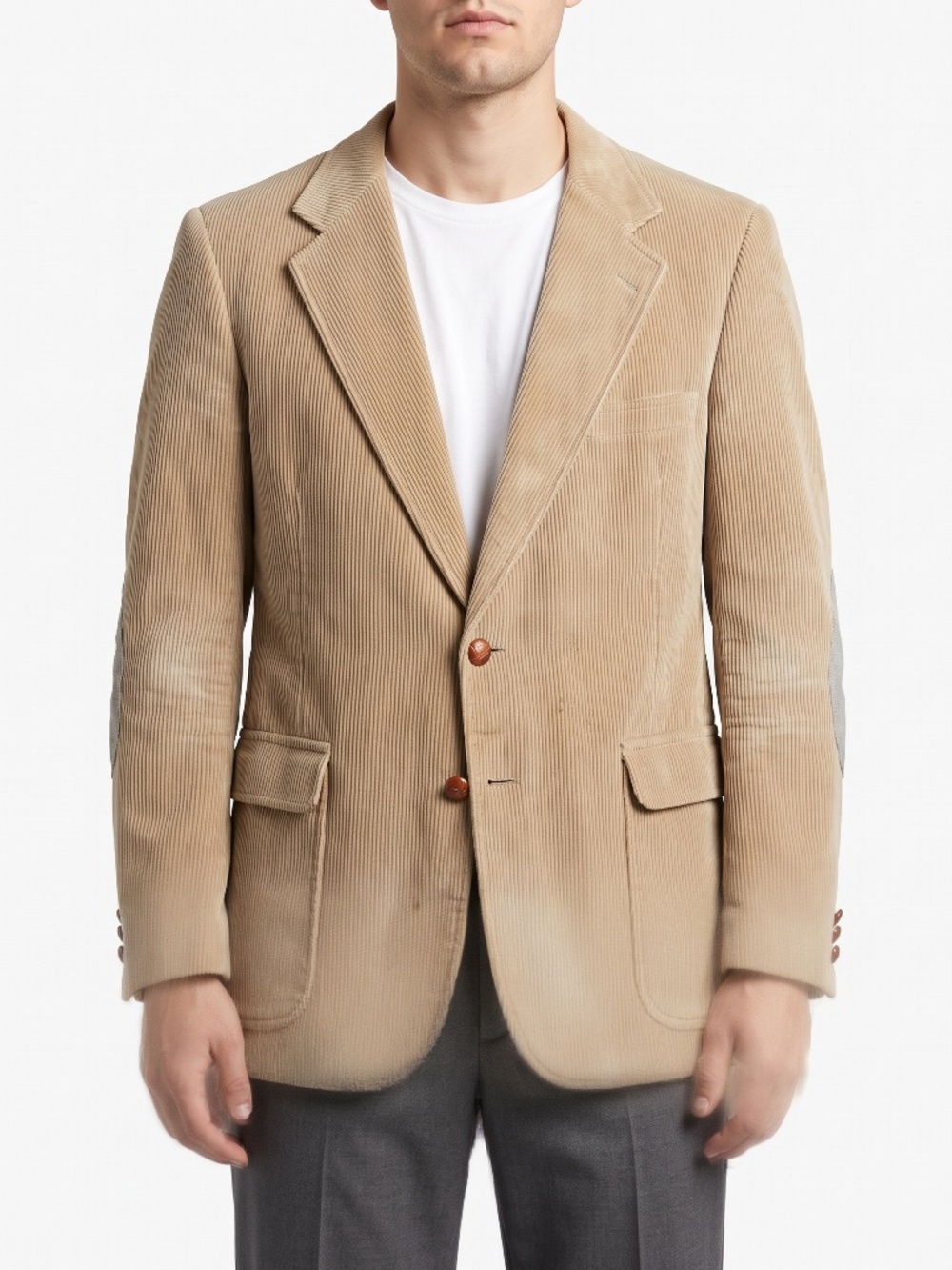 Vintage The Barrister Collection Mens 42R Tan Corduroy Blazer Made In Yugoslavia